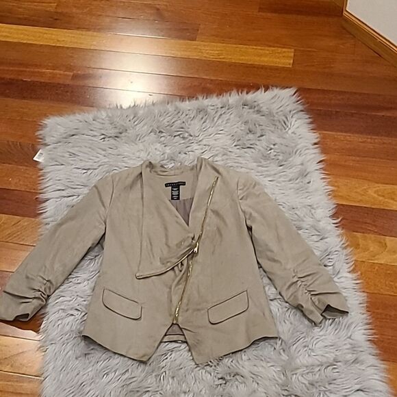 Apostrophe womens ran suade zip up blazer size medium‎ - Picture 1 of 4